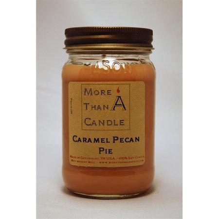 MORE THAN A CANDLE More Than A Candle CPP16M 16 oz Mason Jar Soy Candle; Caramel Pecan Pie CPP16M